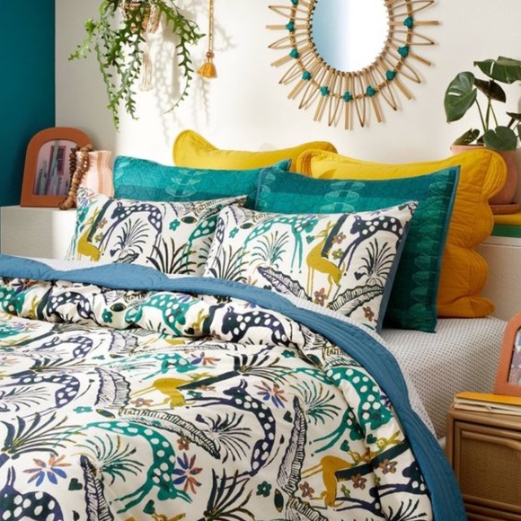 Opalhouse Bedding Fullqueen Jungle Print Duvet Cover Sham Set